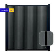 Elephant Houtcomposiet Dark Line Stripes Schutting 180x180 cm Antraciet gepoedercoat