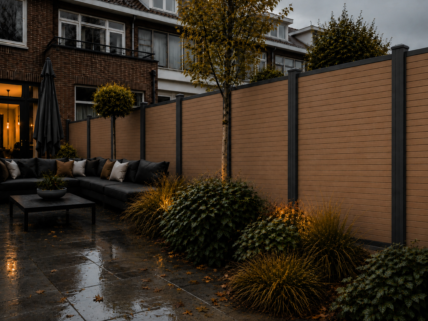 Compleet WPC Schuttingpakket – Rhombus Teak | Startpakket