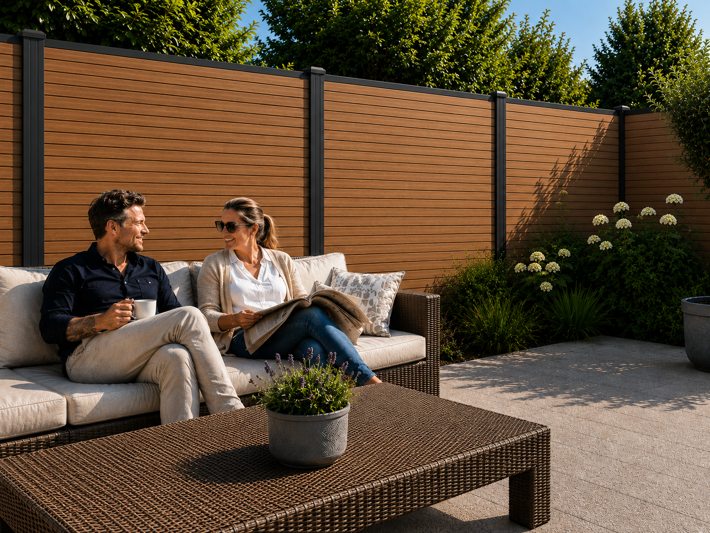 Compleet WPC Schuttingpakket – Rhombus Teak | Startpakket