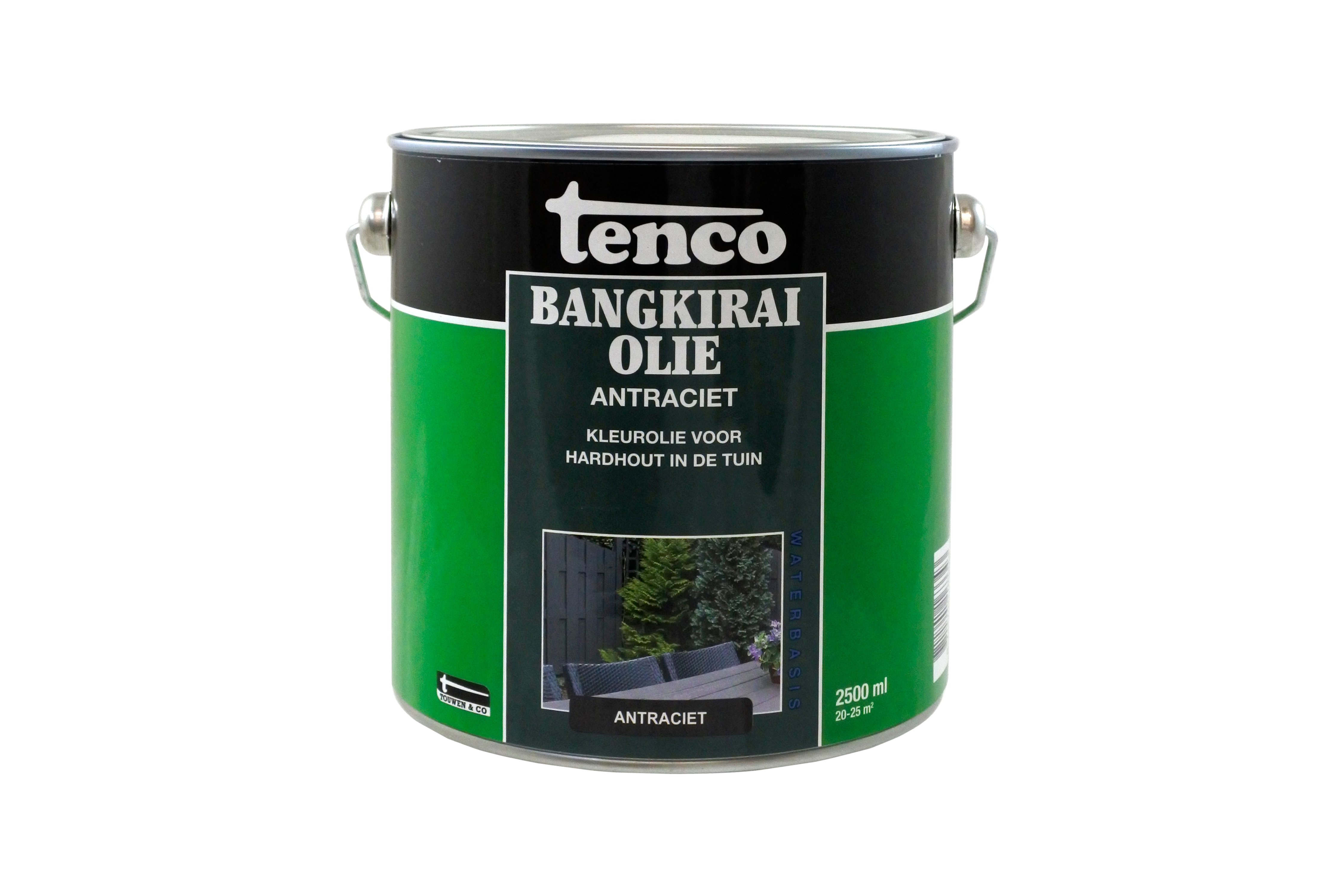 Tenco Bangkiraiolie blik 2,5L Antraciet witte achtergrond