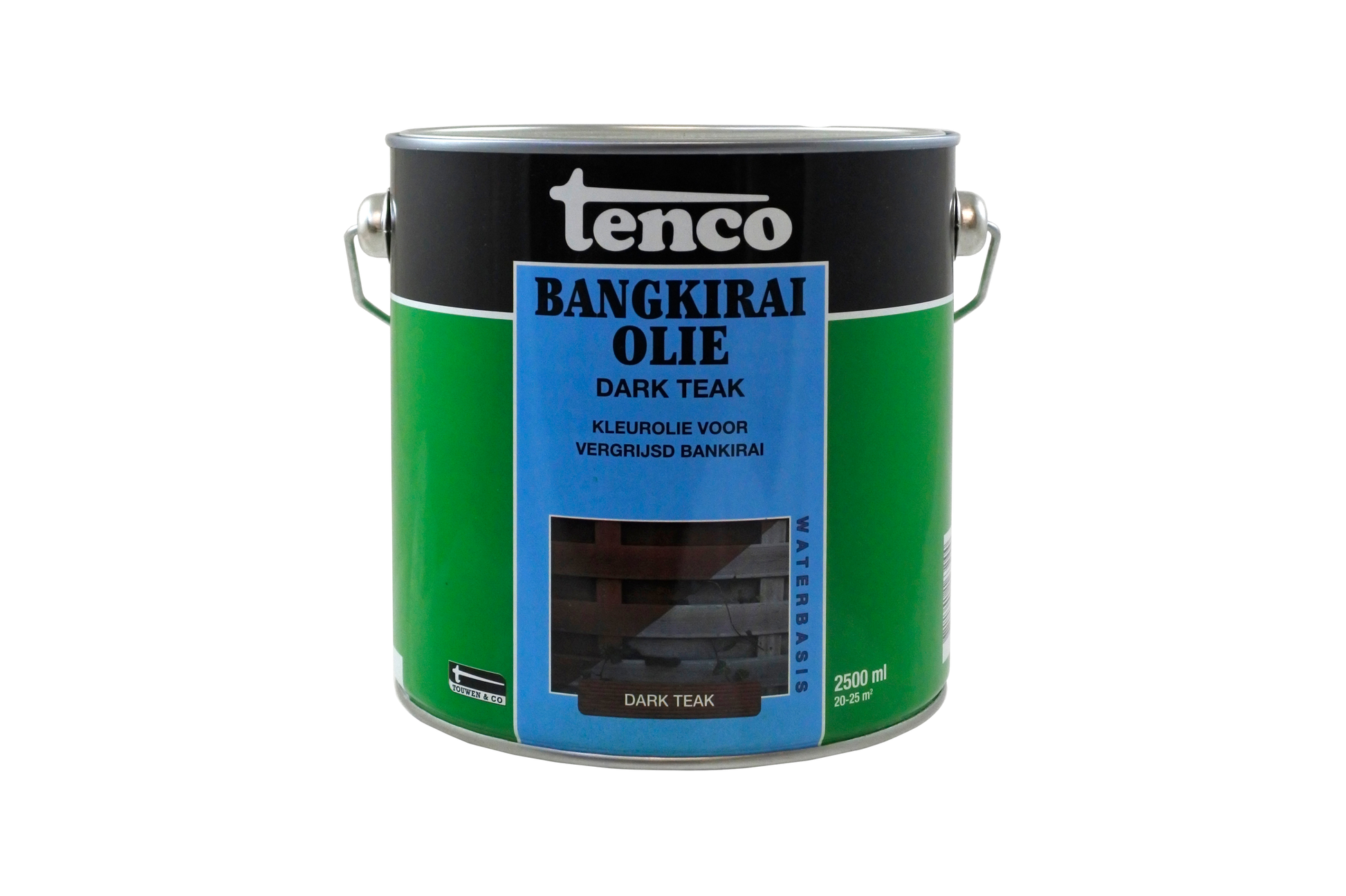 Tenco Bangkiraiolie blik 2,5L Donker Teak witte achtergrond