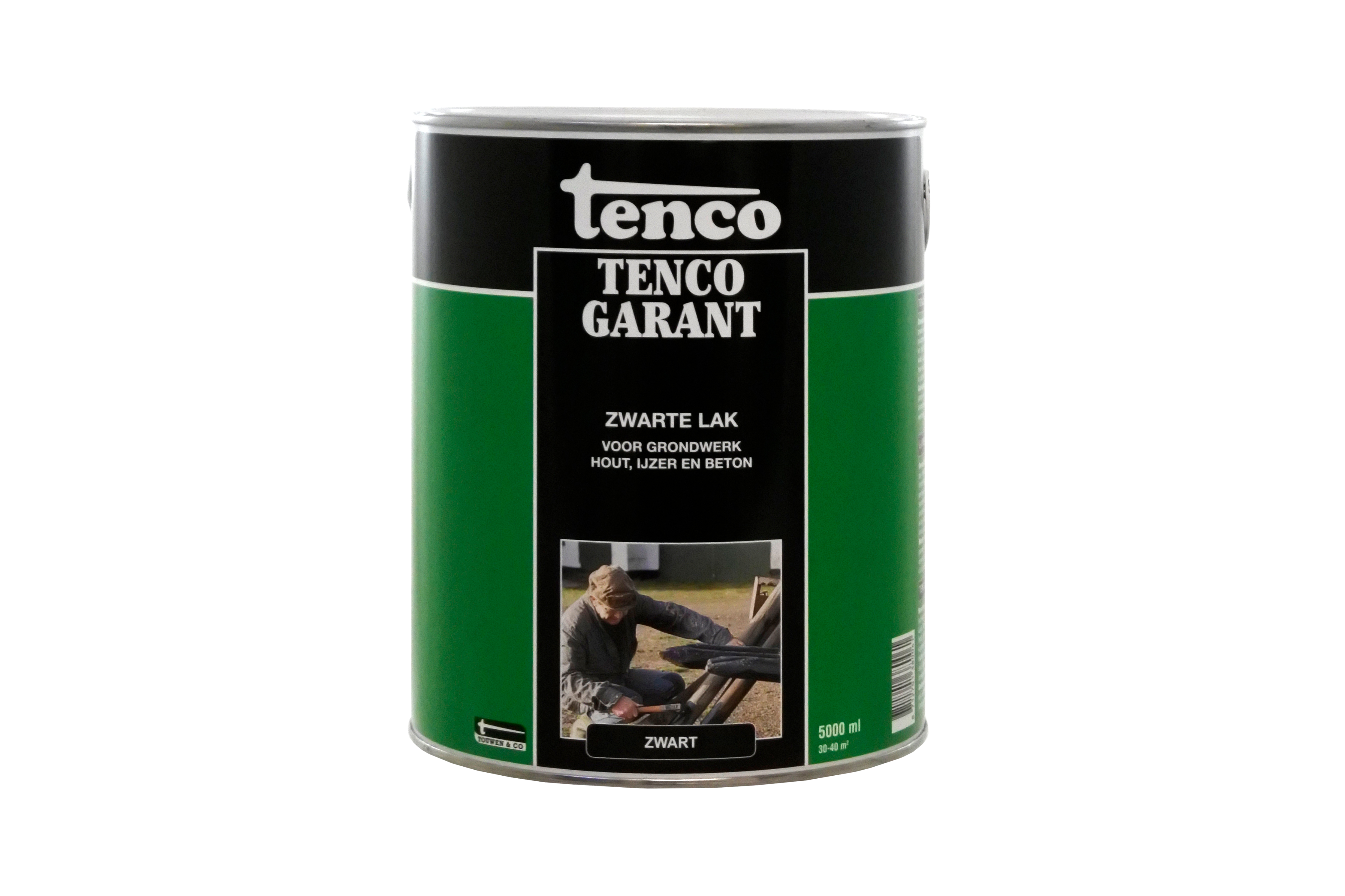 TencoGarant blik 5L Zwart witte achtergrond