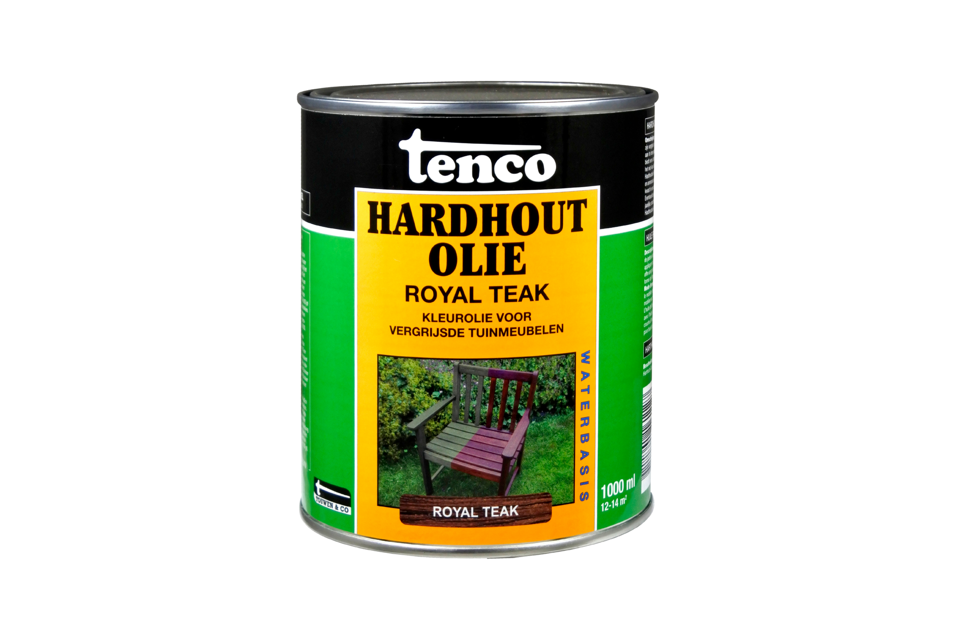 Tenco Hardhoutolie blik 1L Royal Teak witte achtergrond