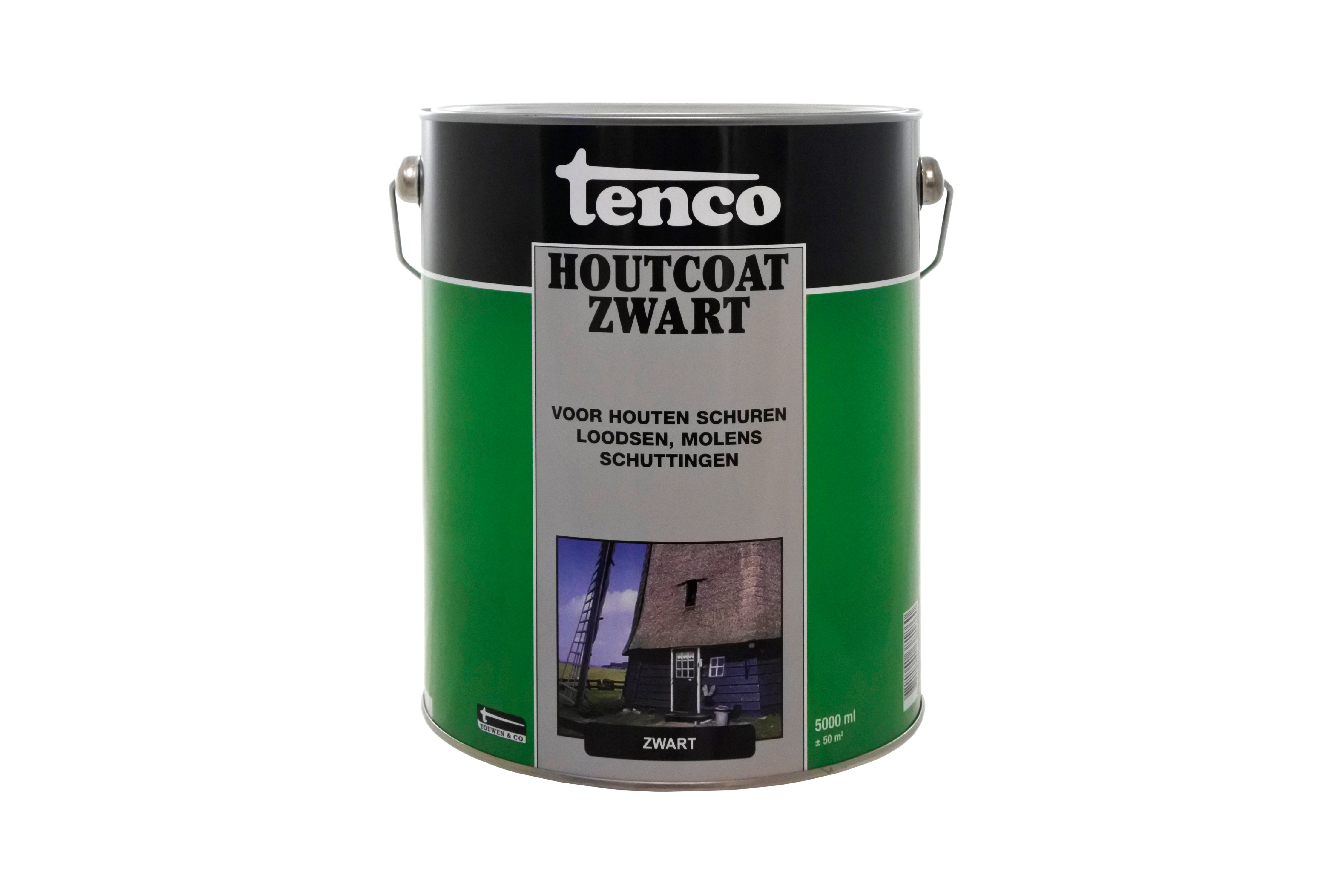 Tenco Houtcoat blik 5L Zwart witte achtergrond