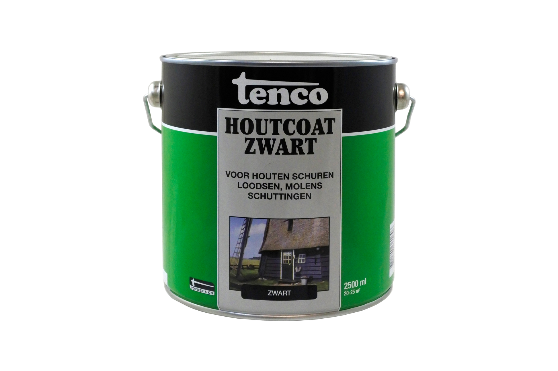 Tenco Houtcoat blik 2,5L Zwart witte achtergrond