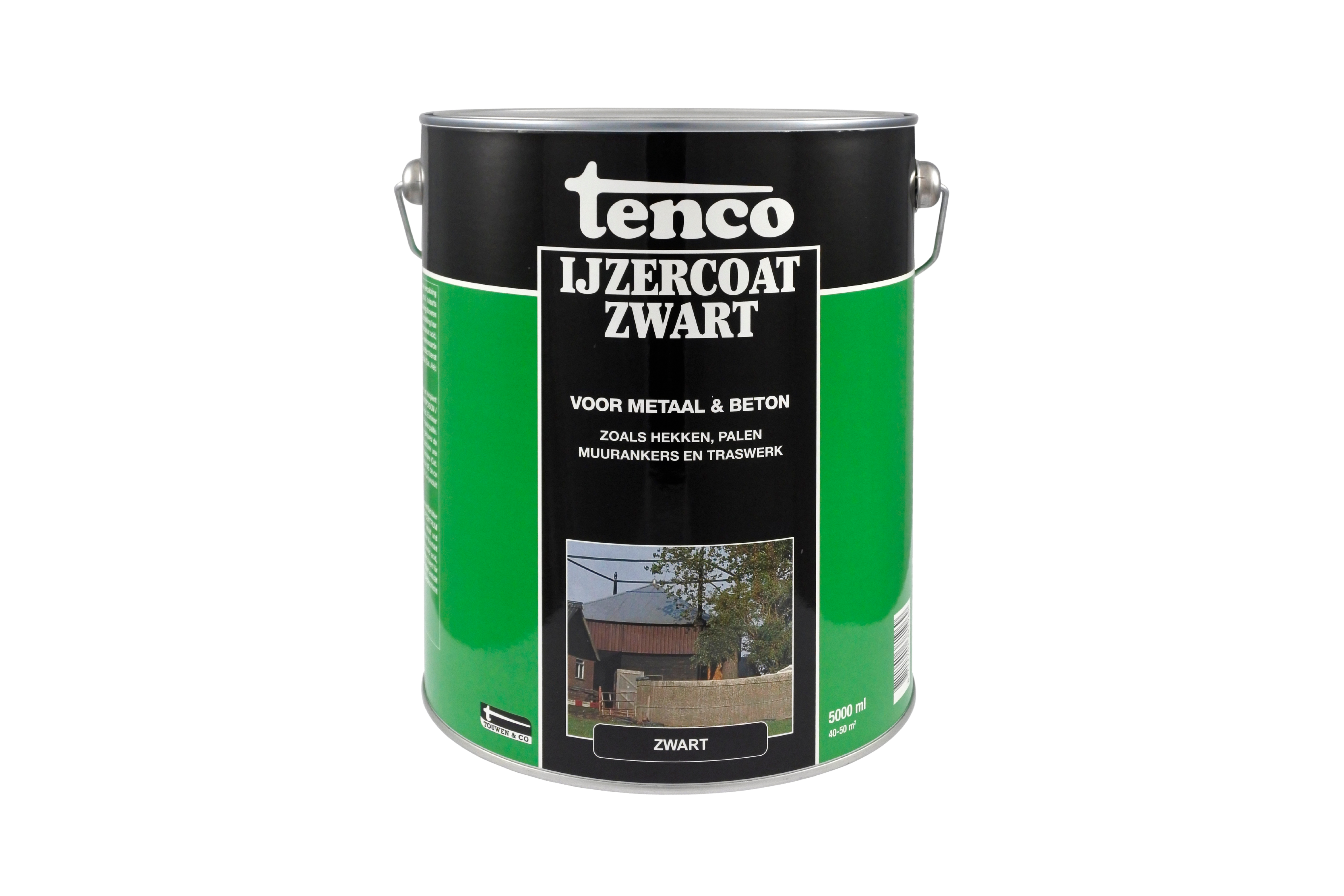 Tenco IJzercoat blik 5L Zwart witte achtergrond