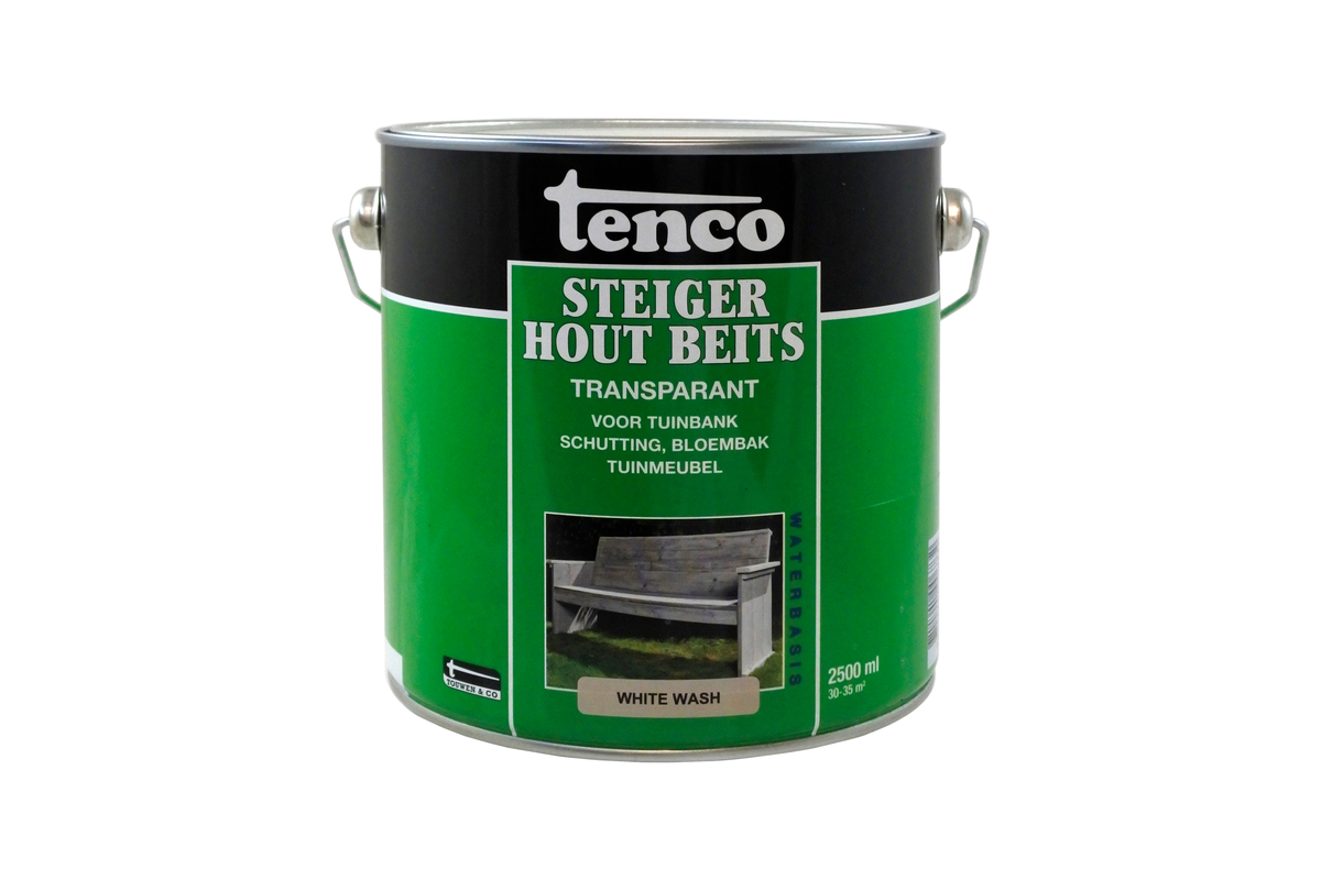 Tenco Steigerhoutbeits blik 2,5L Wit Gewassen witte achtergrond