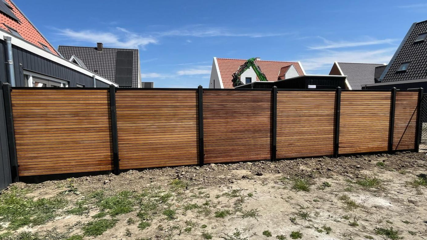 Tuinscherm hardhout Bangkirai kunstmatig gedroogd (Rhombusprofiel) Wichmond 180 x 180 cm