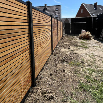 Tuinscherm hardhout Bangkirai kunstmatig gedroogd (Rhombusprofiel) Wichmond 180 x 180 cm