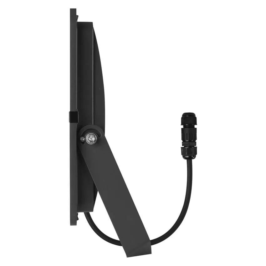 Zijaanzicht van de EMOS INOVO LED bouwlamp, met kantelbare montagebeugel en aansluitkabel