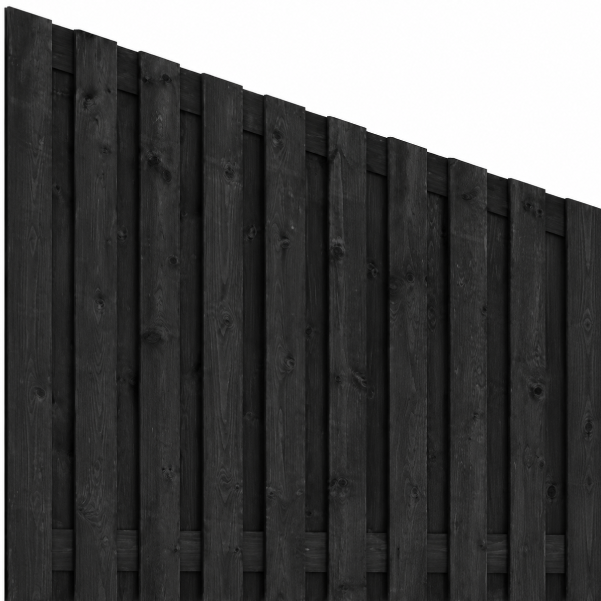 Zwart afbouwscherm, 21 planks, Links, verticaal
