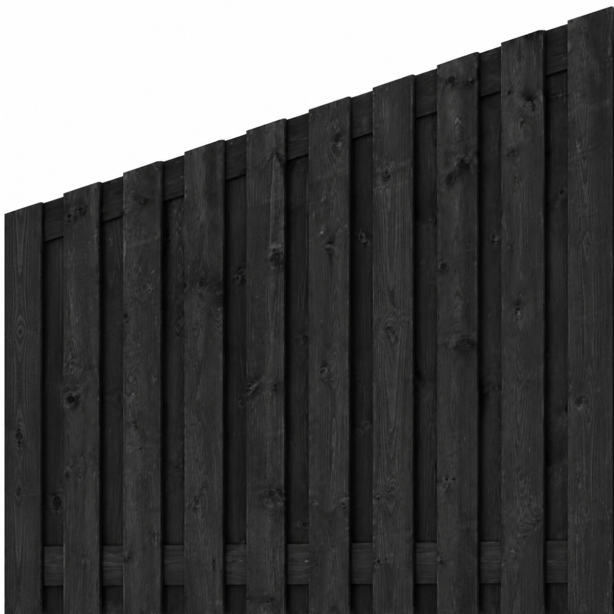 Zwart afbouwscherm, 21 planks, Rechts, verticaal