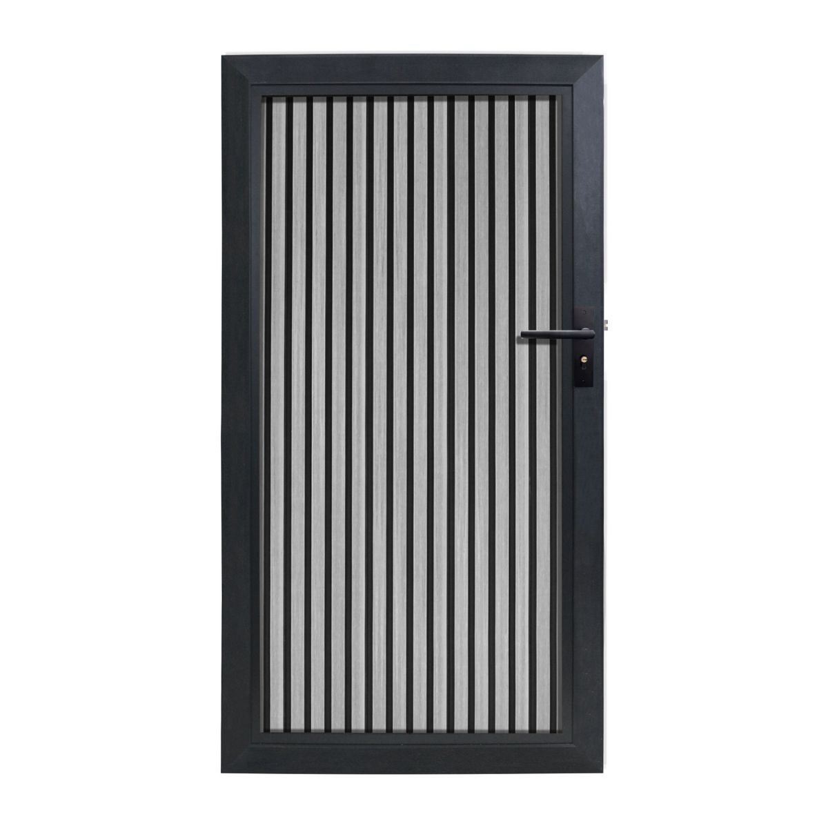 WPC Tuindeur 90 cm - Rhombus Grijs Verticaal | Compleet met slot en scharnieren