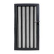 WPC Tuindeur 90 cm - Rhombus Grijs Verticaal | Compleet met slot en scharnieren