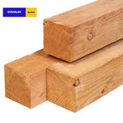 Paal douglas 12,0 x 12,0 cm ongedroogd, fijn bezaagd