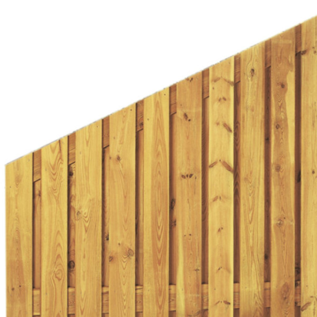 Grenen afbouwscherm Rechts, 21 planks, verticaal