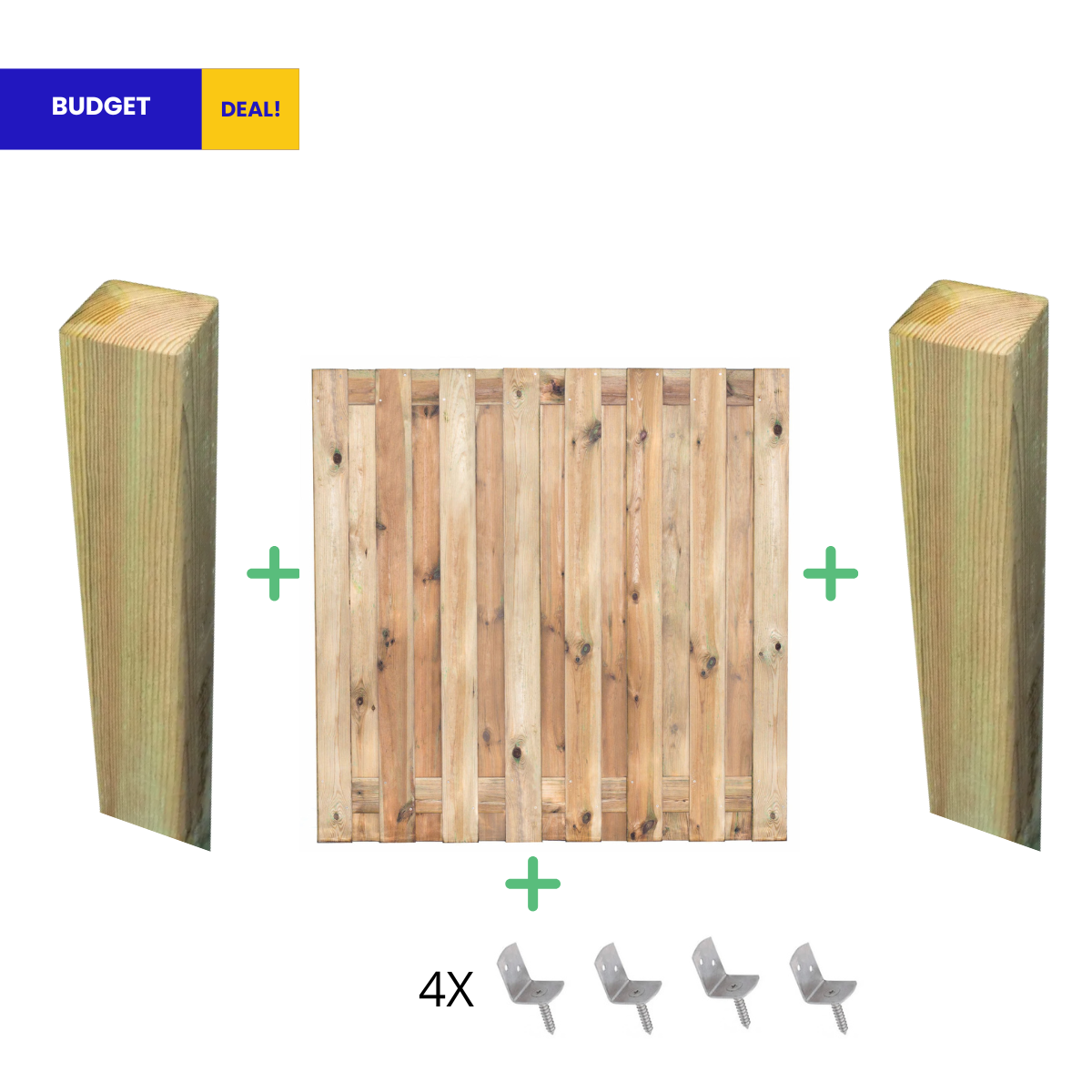 Complete Grenen Houten Schutting pakket - BUDGET START PAKKET