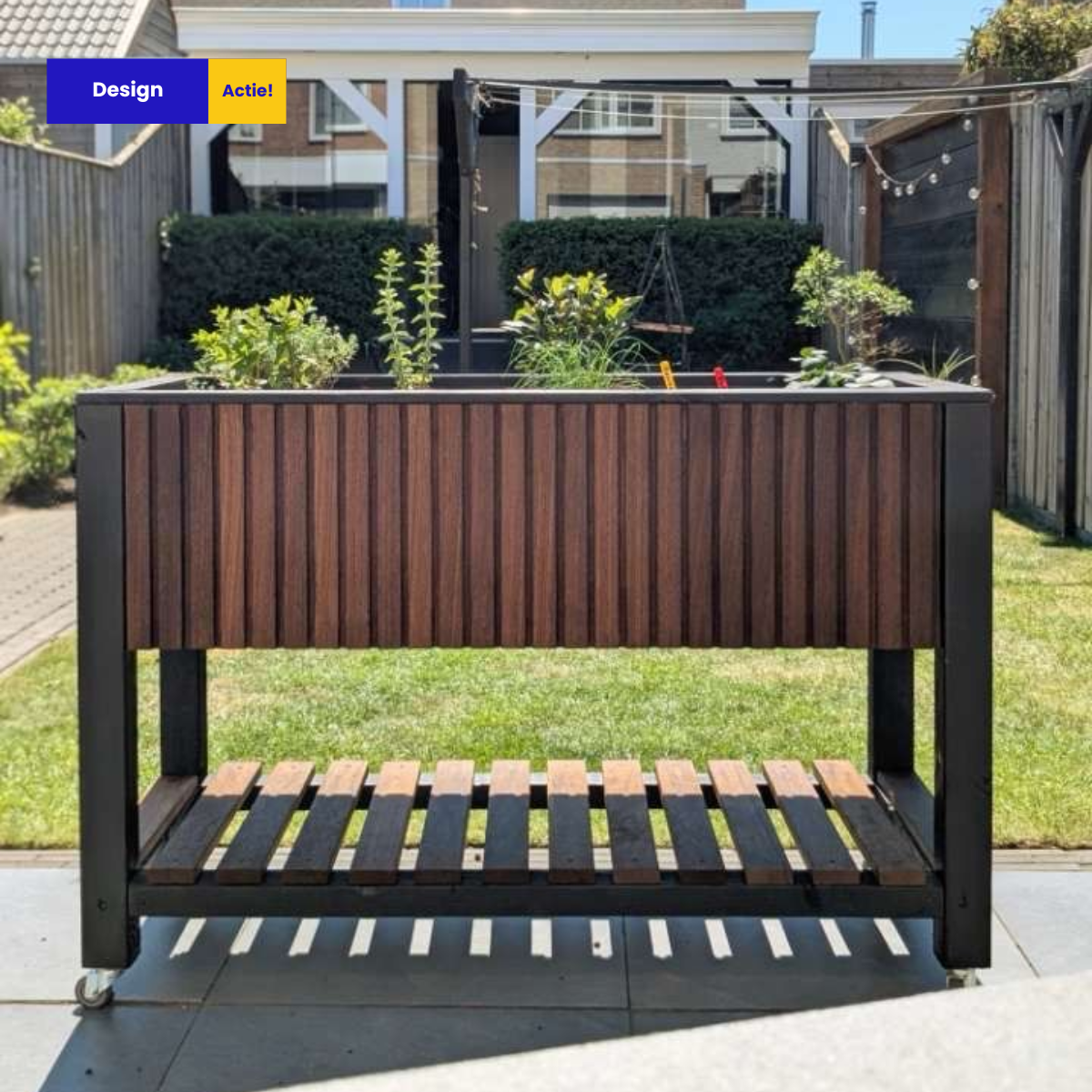 Moestuinbak Gertrude – 120 x 60 x 70 cm – Verrijdbaar & Duurzaam