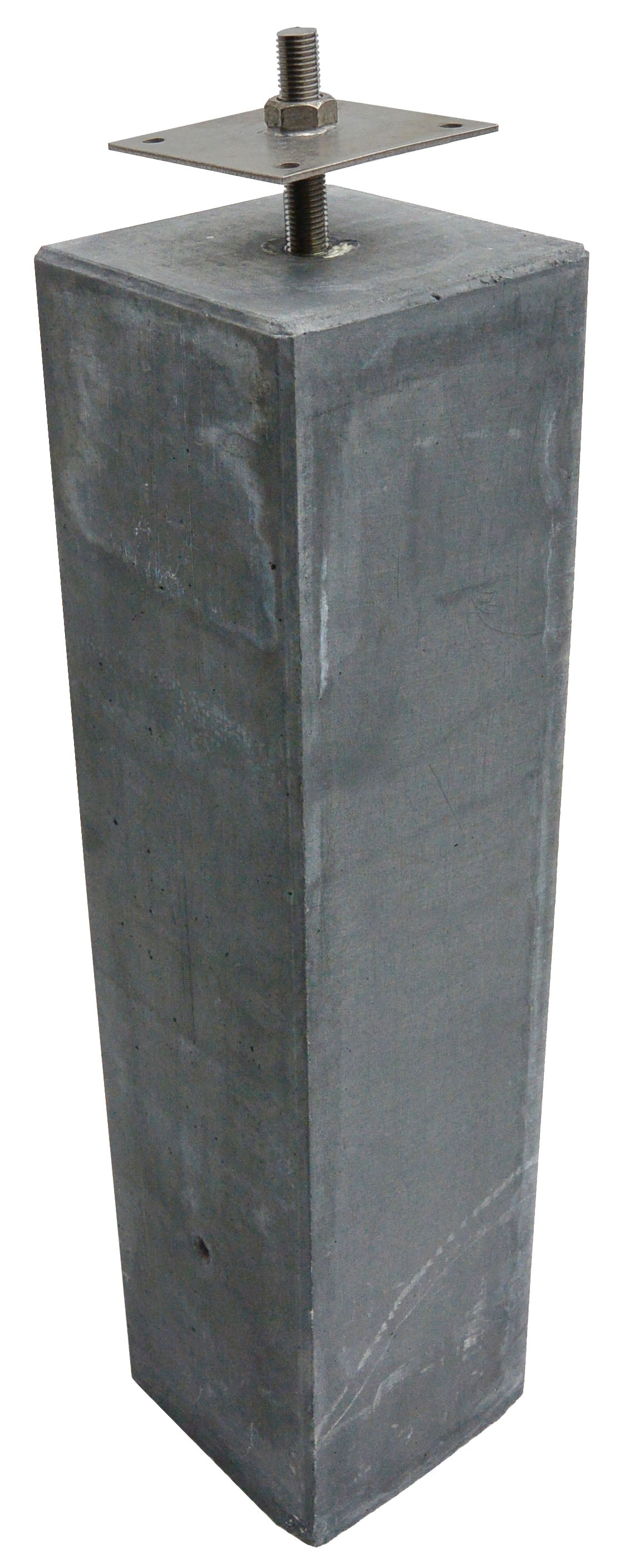 Betonpoer glad 15 x 15 x 58cm - Antraciet met stelanker