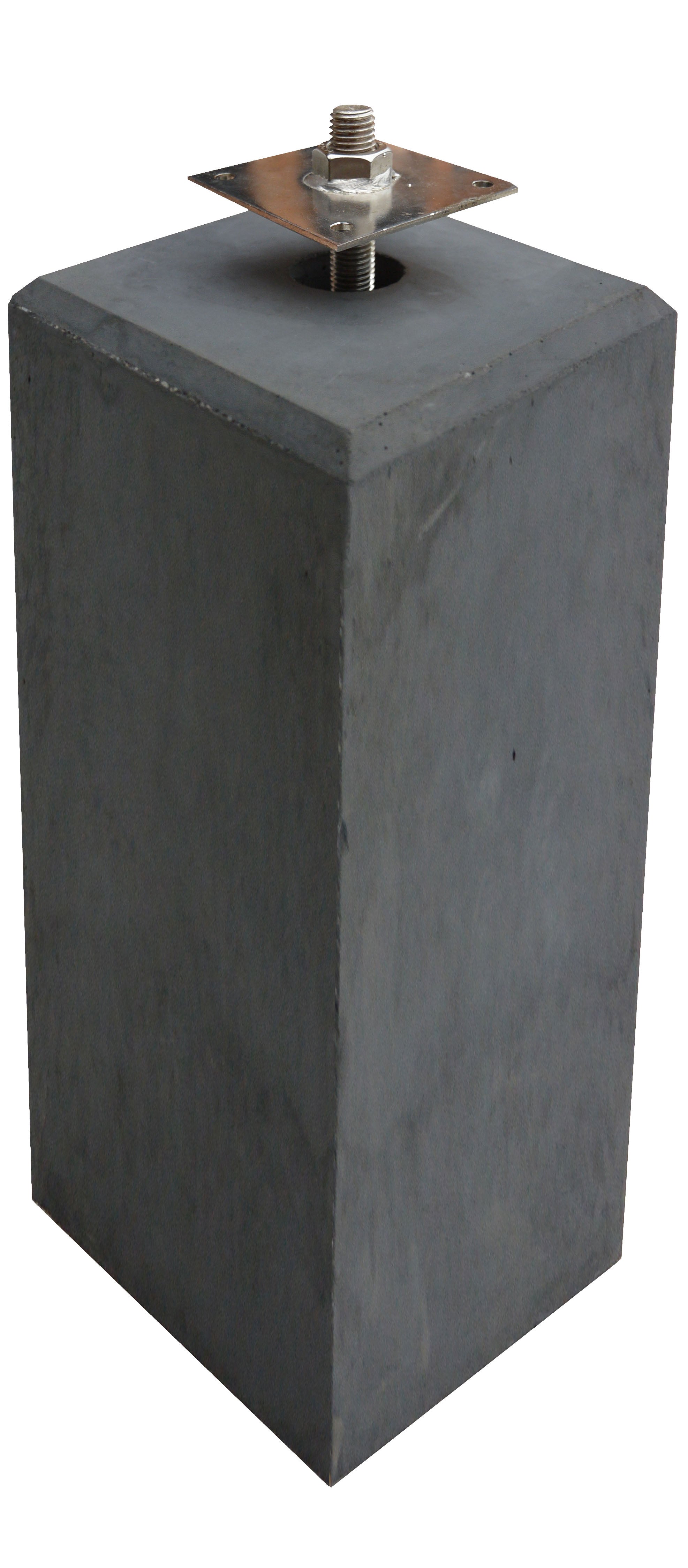 Betonpoer glad 15 x 15 x 58cm - Antraciet met stelanker