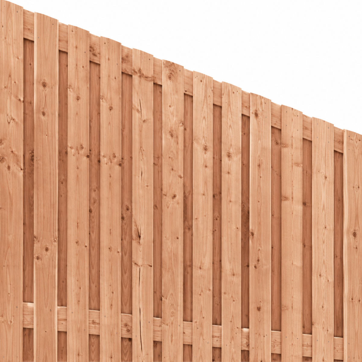 Redwood afbouwscherm, 21 planks, Links, verticaal