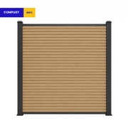 Composiet schutting Rhombus Oak – volledig aanzicht